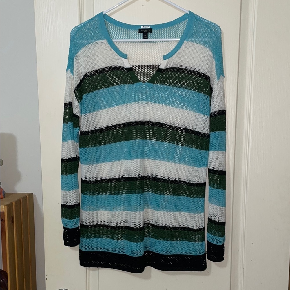 Talbots linen blend pull over top Size L:P